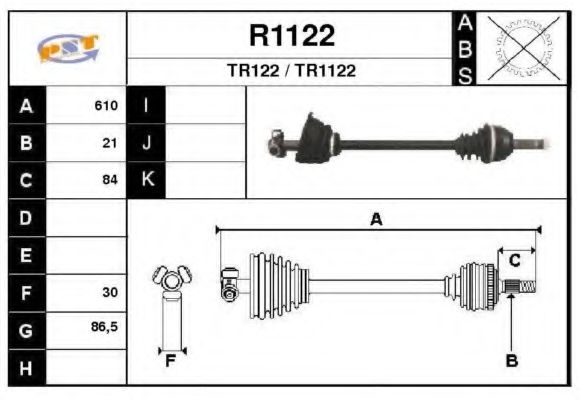 SNRA R1122 Приводной вал для RENAULT CLIO I (Рено Cлио и) SNRA R1122 Приводной вал для RENAULT CLIO I (Рено Cлио и)