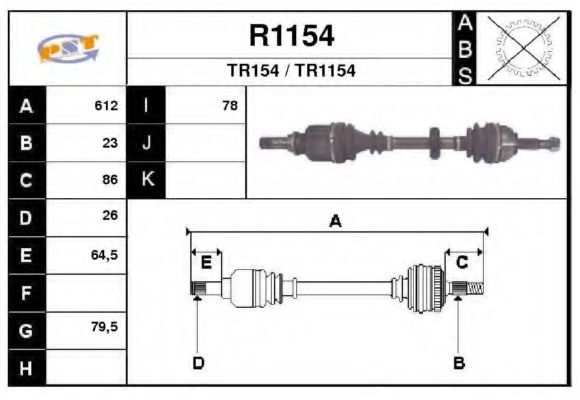 SNRA R1154 Приводной вал для RENAULT TWINGO II (Рено Твинго 2) SNRA R1154 Приводной вал для RENAULT TWINGO II (Рено Твинго 2)