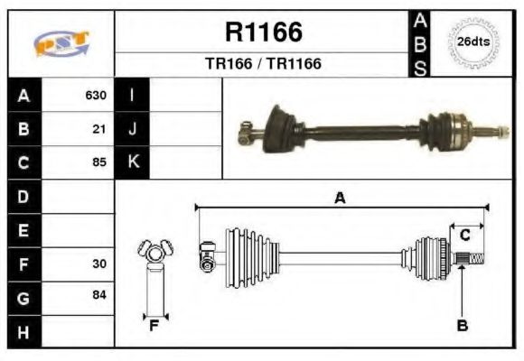 SNRA R1166 Приводной вал для RENAULT (Рено) SNRA R1166 Приводной вал для RENAULT (Рено)