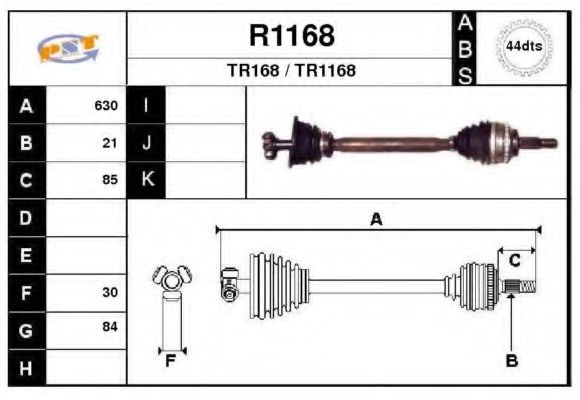 SNRA R1168 Приводной вал для RENAULT (Рено) SNRA R1168 Приводной вал для RENAULT (Рено)