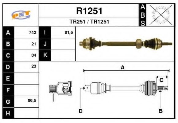 SNRA R1251 Приводной вал для RENAULT MEGANE I (Рено Меган 1) SNRA R1251 Приводной вал для RENAULT MEGANE I (Рено Меган 1)