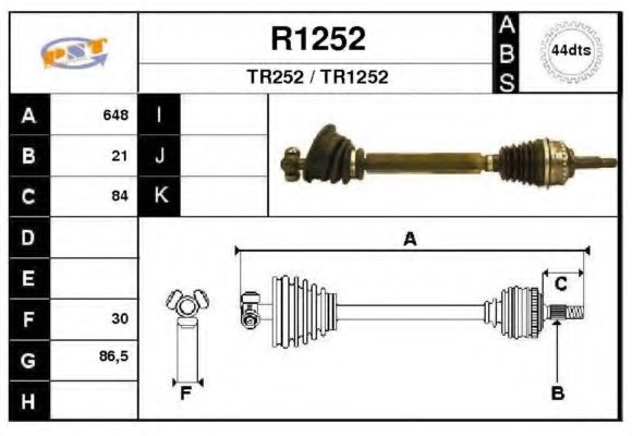 SNRA R1252 Приводной вал для RENAULT MEGANE I (Рено Меган 1) SNRA R1252 Приводной вал для RENAULT MEGANE I (Рено Меган 1)