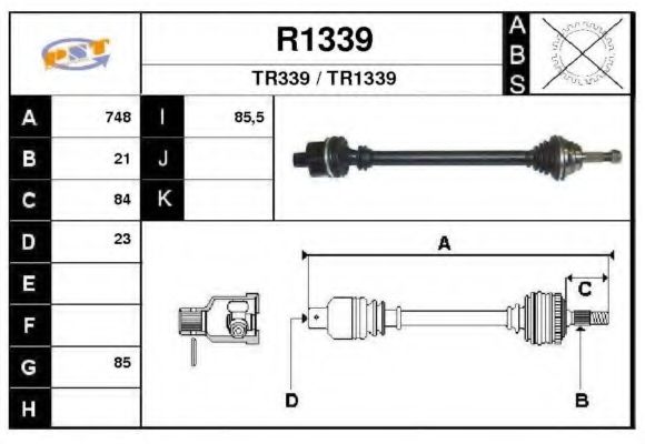 SNRA R1339 Приводной вал для RENAULT LAGUNA I (Рено Лагуна 1) SNRA R1339 Приводной вал для RENAULT LAGUNA I (Рено Лагуна 1)