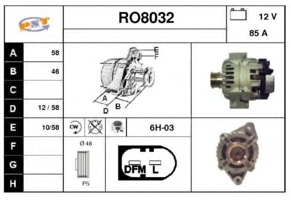 SNRA RO8032 Генератор для ROVER 45 (Ровер 45) SNRA RO8032 Генератор для ROVER 45 (Ровер 45)