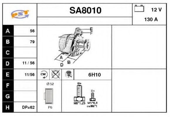 SNRA SA8010 Генератор для SAAB 900 II (Сааб 900 2) SNRA SA8010 Генератор для SAAB 900 II (Сааб 900 2)