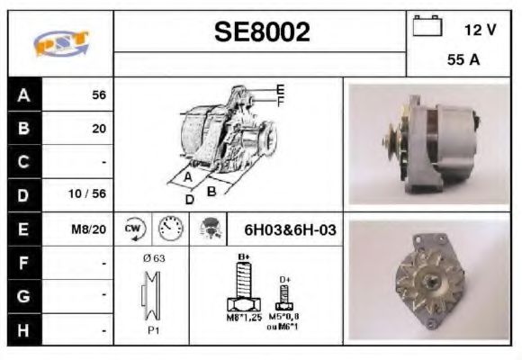 SNRA SE8002 Генератор для VOLKSWAGEN POLO (Фольксваген Поло) SNRA SE8002 Генератор для VOLKSWAGEN POLO (Фольксваген Поло)