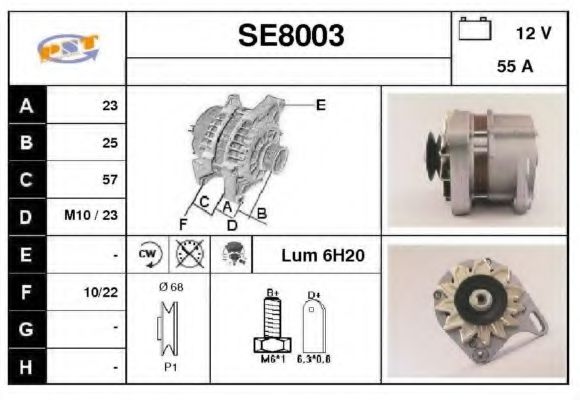 SNRA SE8003 Генератор для LANCIA (Лансиа/лянча) SNRA SE8003 Генератор для LANCIA (Лансиа/лянча)