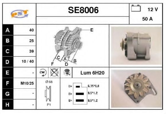 SNRA SE8006 Генератор для SEAT (Сеат) SNRA SE8006 Генератор для SEAT (Сеат)