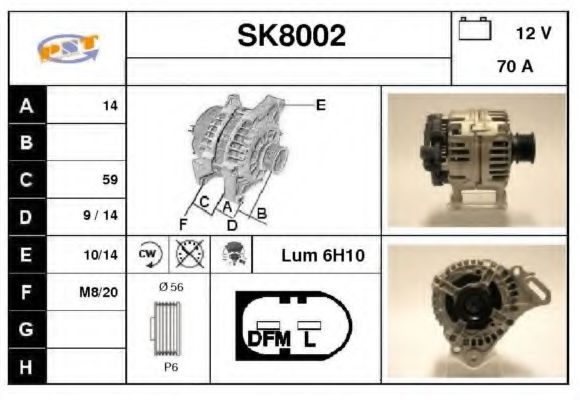 SNRA SK8002 Генератор для SEAT IBIZA V (Сеат Ибица 5) SNRA SK8002 Генератор для SEAT IBIZA V (Сеат Ибица 5)