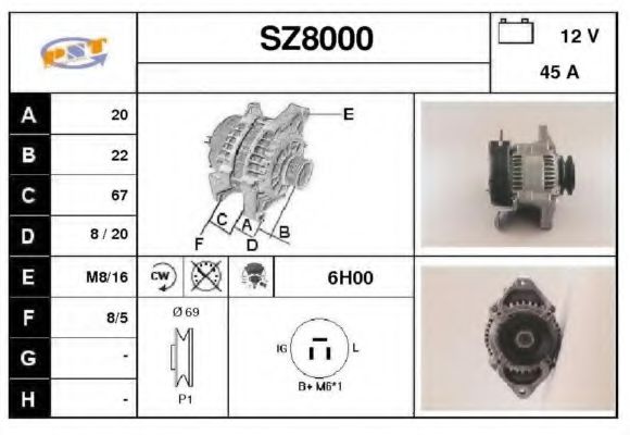 SNRA SZ8000 Генератор для SUZUKI (Сузуки) SNRA SZ8000 Генератор для SUZUKI (Сузуки)
