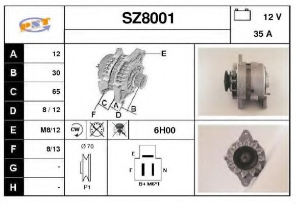 SNRA SZ8001 Генератор для SUZUKI (Сузуки) SNRA SZ8001 Генератор для SUZUKI (Сузуки)