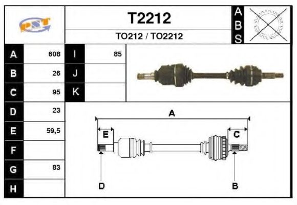 SNRA T2212 Приводной вал для TOYOTA COROLLA SECCA (Тойота/тоета Королла сесса) SNRA T2212 Приводной вал для TOYOTA COROLLA SECCA (Тойота/тоета Королла сесса)