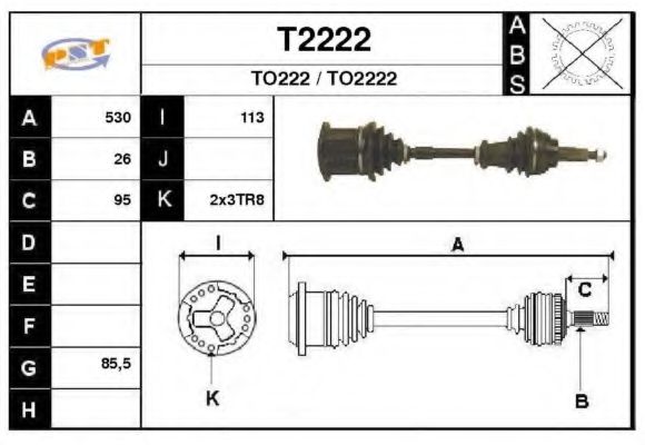 SNRA T2222 Приводной вал для TOYOTA COROLLA SPRINTER (Тойота/тоета Cоролла спринтэр) SNRA T2222 Приводной вал для TOYOTA COROLLA SPRINTER (Тойота/тоета Cоролла спринтэр)