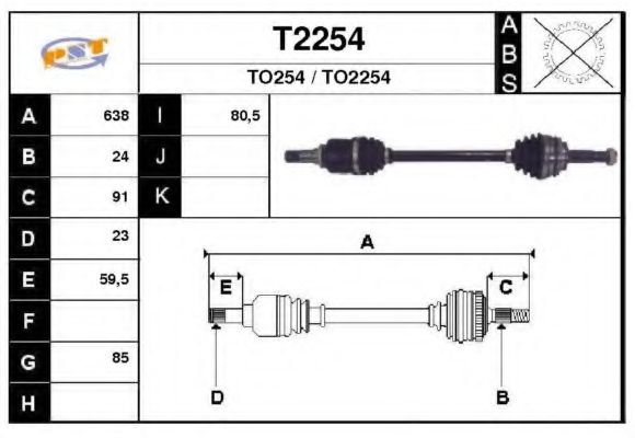 SNRA T2254 Приводной вал для TOYOTA ECHO VERSO (Тойота/тоета Эчо vэрсо) SNRA T2254 Приводной вал для TOYOTA ECHO VERSO (Тойота/тоета Эчо vэрсо)