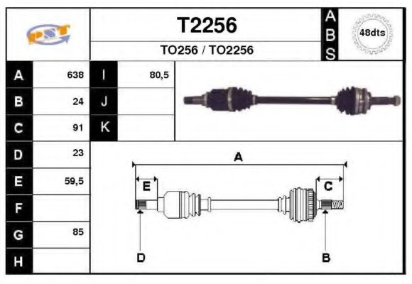 SNRA T2256 Приводной вал для TOYOTA ECHO VERSO (Тойота/тоета Эчо vэрсо) SNRA T2256 Приводной вал для TOYOTA ECHO VERSO (Тойота/тоета Эчо vэрсо)