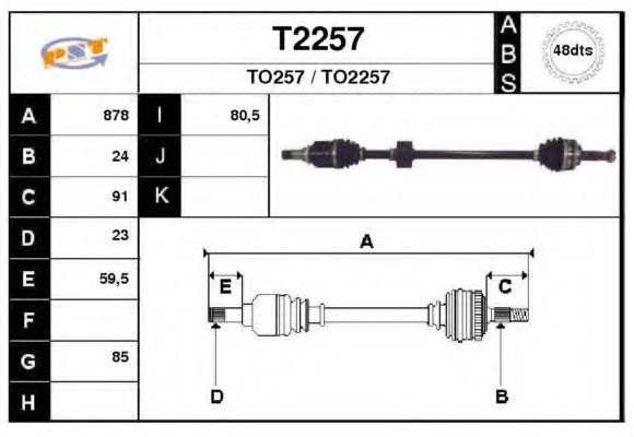 SNRA T2257 Приводной вал для TOYOTA ECHO VERSO (Тойота/тоета Эчо vэрсо) SNRA T2257 Приводной вал для TOYOTA ECHO VERSO (Тойота/тоета Эчо vэрсо)