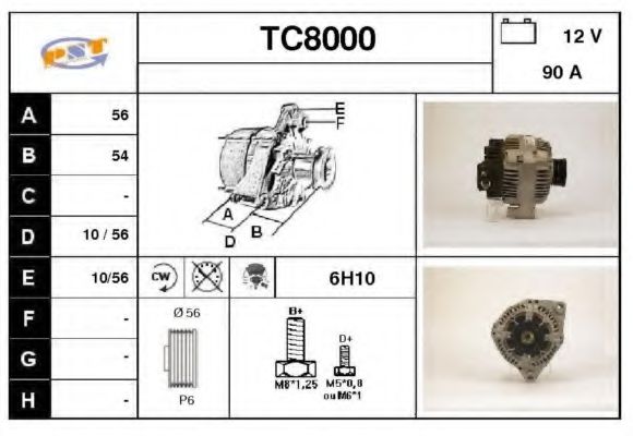 SNRA TC8000 Генератор для CITROËN XSARA (CитроËн Ксара) SNRA TC8000 Генератор для CITROËN XSARA (CитроËн Ксара)