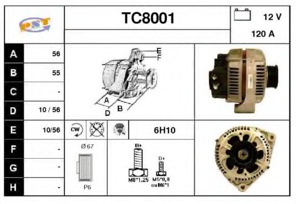 SNRA TC8001 Генератор для CITROËN XSARA (CитроËн Ксара) SNRA TC8001 Генератор для CITROËN XSARA (CитроËн Ксара)