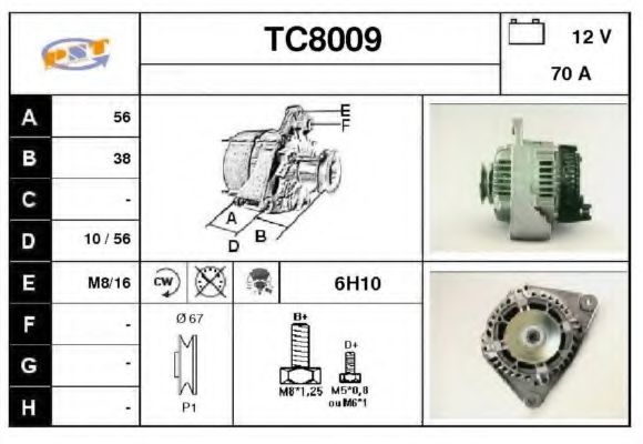 SNRA TC8009 Генератор для PEUGEOT PARTNER PATAGONICA / URBANA (Пежо Партнер патагоника / урбана) SNRA TC8009 Генератор для PEUGEOT PARTNER PATAGONICA / URBANA (Пежо Партнер патагоника / урбана)