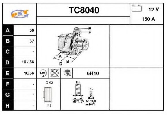 SNRA TC8040 Генератор для CITROËN XSARA (CитроËн Ксара) SNRA TC8040 Генератор для CITROËN XSARA (CитроËн Ксара)