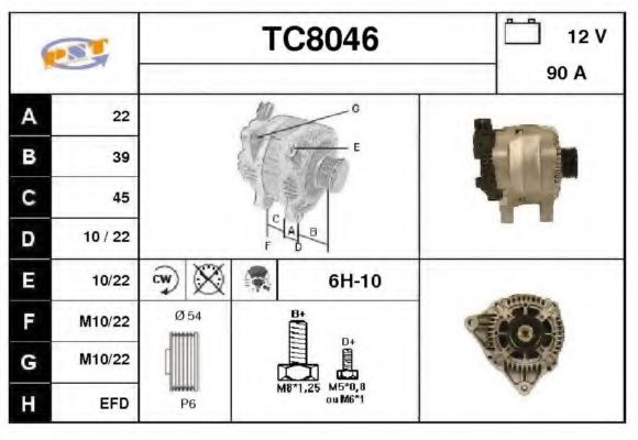 SNRA TC8046 Генератор для PEUGEOT (Пежо) SNRA TC8046 Генератор для PEUGEOT (Пежо)
