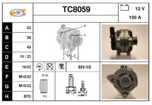 SNRA TC8059 Генератор для PEUGEOT (Пежо) SNRA TC8059 Генератор для PEUGEOT (Пежо)