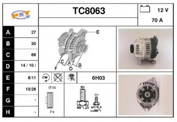 SNRA TC8063 Генератор для CITROËN RELAY (CитроËн Рэлаъ) SNRA TC8063 Генератор для CITROËN RELAY (CитроËн Рэлаъ)