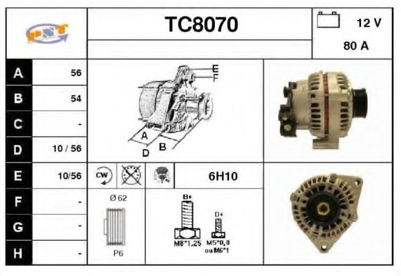 SNRA TC8070 Генератор для CITROËN XSARA (CитроËн Ксара) SNRA TC8070 Генератор для CITROËN XSARA (CитроËн Ксара)