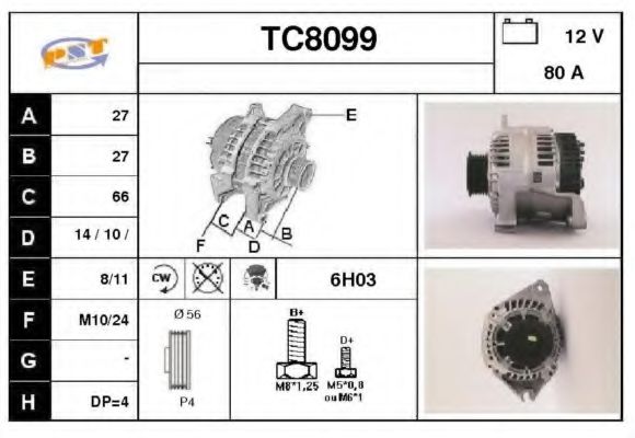 SNRA TC8099 Генератор для CITROËN RELAY (CитроËн Рэлаъ) SNRA TC8099 Генератор для CITROËN RELAY (CитроËн Рэлаъ)