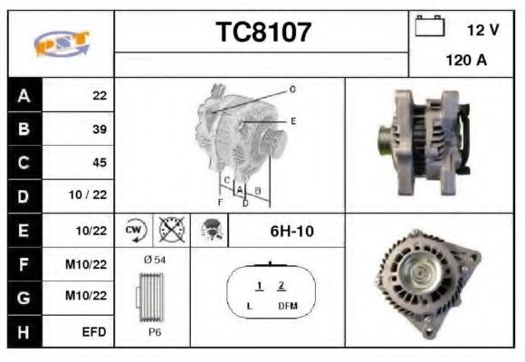 SNRA TC8107 Генератор для CITROËN C5 II (CитроËн С5 2) SNRA TC8107 Генератор для CITROËN C5 II (CитроËн С5 2)