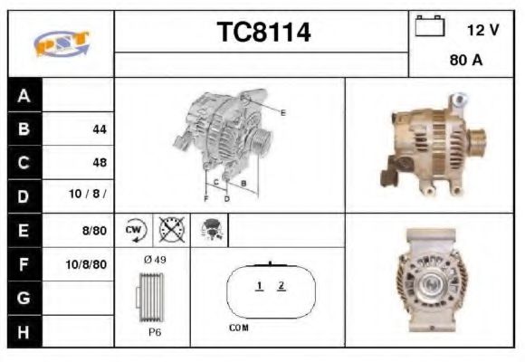 SNRA TC8114 Генератор для PEUGEOT (Пежо) SNRA TC8114 Генератор для PEUGEOT (Пежо)