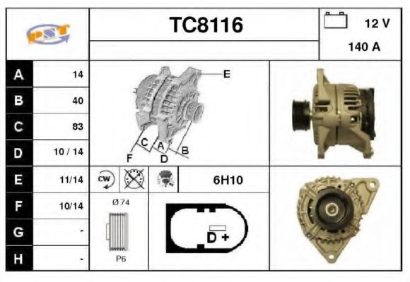 SNRA TC8116 Генератор для IVECO (Ивеко) SNRA TC8116 Генератор для IVECO (Ивеко)