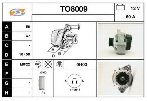 SNRA TO8009 Генератор для TOYOTA COROLLA SPRINTER (Тойота/тоета Cоролла спринтэр) SNRA TO8009 Генератор для TOYOTA COROLLA SPRINTER (Тойота/тоета Cоролла спринтэр)