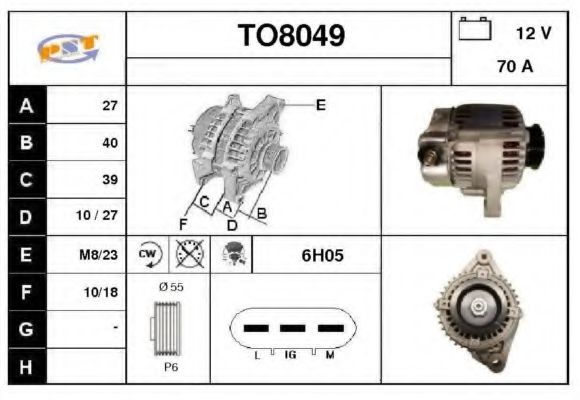 SNRA TO8049 Генератор для TOYOTA YARIS (Тойота/тоета Ярис) SNRA TO8049 Генератор для TOYOTA YARIS (Тойота/тоета Ярис)