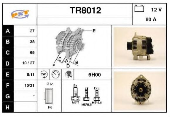 SNRA TR8012 Генератор для RENAULT SAFRANE (Рено Сафранэ) SNRA TR8012 Генератор для RENAULT SAFRANE (Рено Сафранэ)