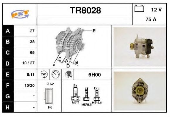 SNRA TR8028 Генератор для RENAULT SAFRANE (Рено Сафранэ) SNRA TR8028 Генератор для RENAULT SAFRANE (Рено Сафранэ)