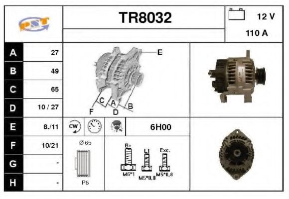 SNRA TR8032 Генератор для RENAULT SAFRANE (Рено Сафранэ) SNRA TR8032 Генератор для RENAULT SAFRANE (Рено Сафранэ)
