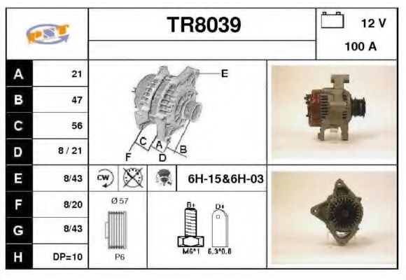 SNRA TR8039 Генератор для VOLVO 960 II (Вольво 960 2) SNRA TR8039 Генератор для VOLVO 960 II (Вольво 960 2)