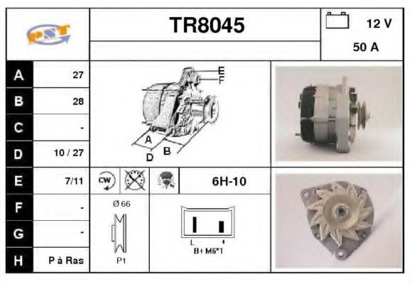 SNRA TR8045 Генератор для RENAULT LE CAR (Рено Лэ cар) SNRA TR8045 Генератор для RENAULT LE CAR (Рено Лэ cар)