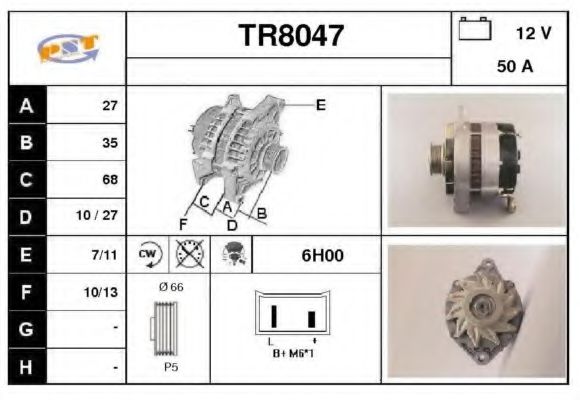 SNRA TR8047 Генератор для VOLVO (Вольво) SNRA TR8047 Генератор для VOLVO (Вольво)