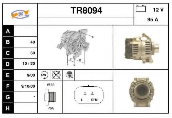 SNRA TR8094 Генератор для RENAULT SCNIC I (Рено Сценик и) SNRA TR8094 Генератор для RENAULT SCNIC I (Рено Сценик и)