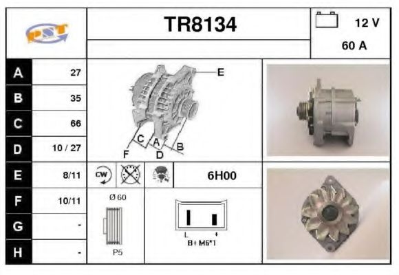 SNRA TR8134 Генератор для VOLVO (Вольво) SNRA TR8134 Генератор для VOLVO (Вольво)