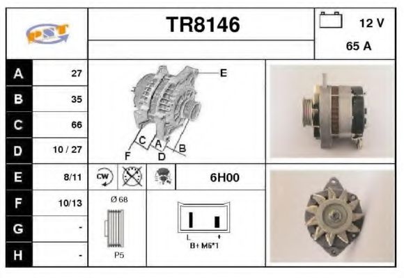 SNRA TR8146 Генератор для VOLVO (Вольво) SNRA TR8146 Генератор для VOLVO (Вольво)