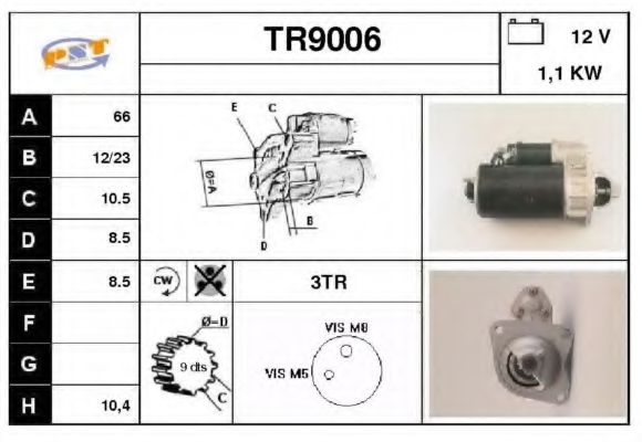 SNRA TR9006 Стартер для RENAULT ESTAFETTE (Рено Эстафэттэ) SNRA TR9006 Стартер для RENAULT ESTAFETTE (Рено Эстафэттэ)