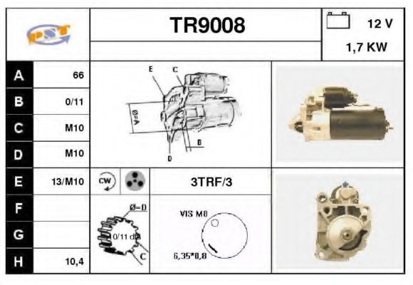 SNRA TR9008 Стартер для RENAULT CLIO I (Рено Cлио и) SNRA TR9008 Стартер для RENAULT CLIO I (Рено Cлио и)