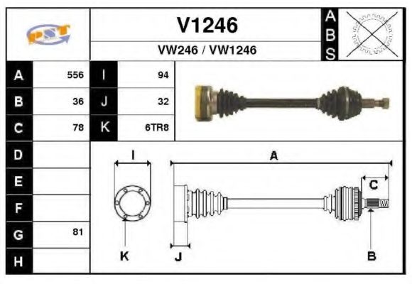SNRA V1246 Приводной вал для VOLKSWAGEN JETTA IV (Фольксваген Джетта 4) SNRA V1246 Приводной вал для VOLKSWAGEN JETTA IV (Фольксваген Джетта 4)