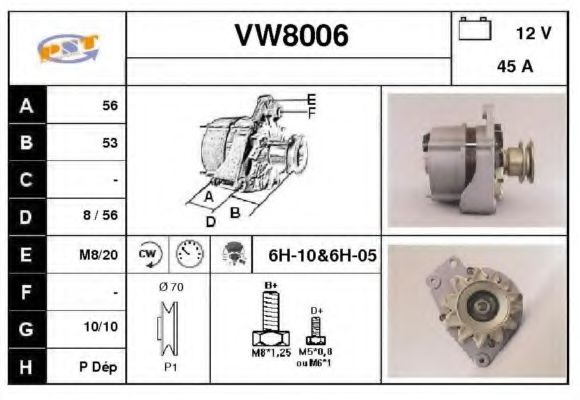 SNRA VW8006 Генератор для SEAT TOLEDO (Сеат Толэдо) SNRA VW8006 Генератор для SEAT TOLEDO (Сеат Толэдо)