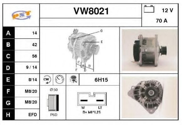 SNRA VW8021 Генератор для VOLKSWAGEN LUPO (Фольксваген Лупо) SNRA VW8021 Генератор для VOLKSWAGEN LUPO (Фольксваген Лупо)