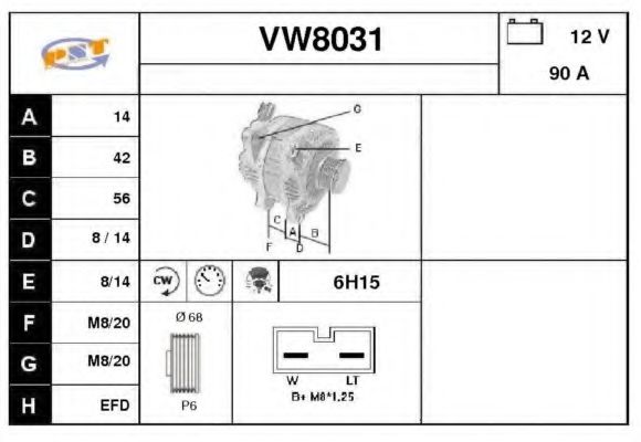 SNRA VW8031 Генератор для VOLKSWAGEN POLO (Фольксваген Поло) SNRA VW8031 Генератор для VOLKSWAGEN POLO (Фольксваген Поло)