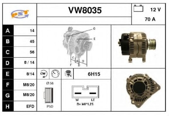SNRA VW8035 Генератор для SKODA (Шкода) SNRA VW8035 Генератор для SKODA (Шкода)